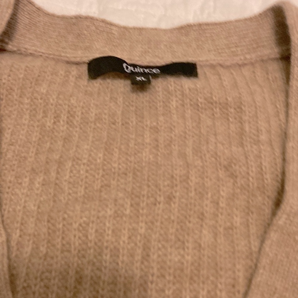 Quince Cashmere Oversized Cropped Cardigan Oatmeal Size XL - Picture 8 of 10